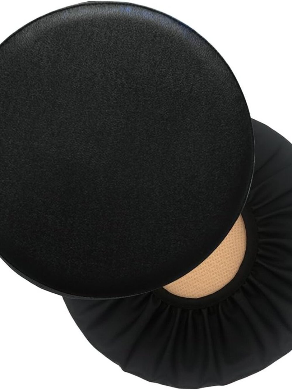 2 Pack Waterproof PU Bar Stool Cover Anti-Slip Round Seat Cover 14.5 Inch Black
